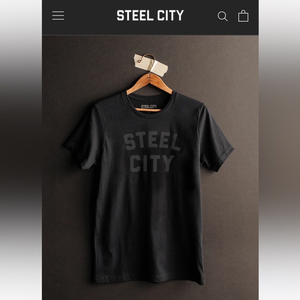 Pittsburgh Steelers Pirates STEEL CITY Black Out Limited Edition RARE Soft Tee